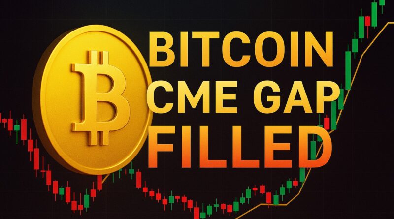 Bitcoin Price: reflective gold Bitcoin coin above a dark candlestick chart with highlighted $107,500, $104,000 CME gap and $100,000 support, a stylized whale tipping coins to show a $240M sell-off, red downward streaks and sell-side liquidity clusters.