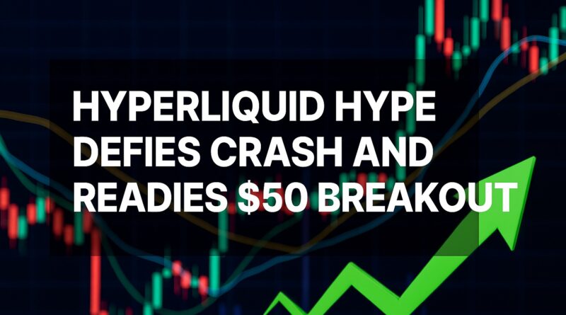 Hyperliquid HYPE featured image showing a centered candlestick chart with an Adam and Eve pattern, resistance line at $42.75, arrows to $50 and $60, a prominent green volume surge, derivatives badges (OI $1.77B; Longs 66.78%; Funding +0.01991%), and a glossy 3D HYPE token on a dark navy background with neon cyan and magenta accents.