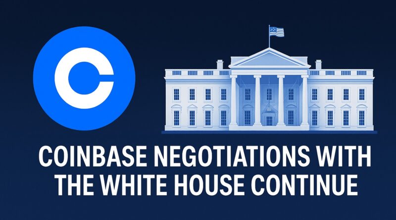 Coinbase Negotiations featured image with White House and crypto icons