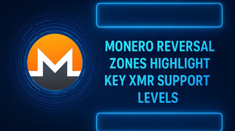Monero Reversal Zones featured image showing support levels with glowing crypto visuals and Monero logo