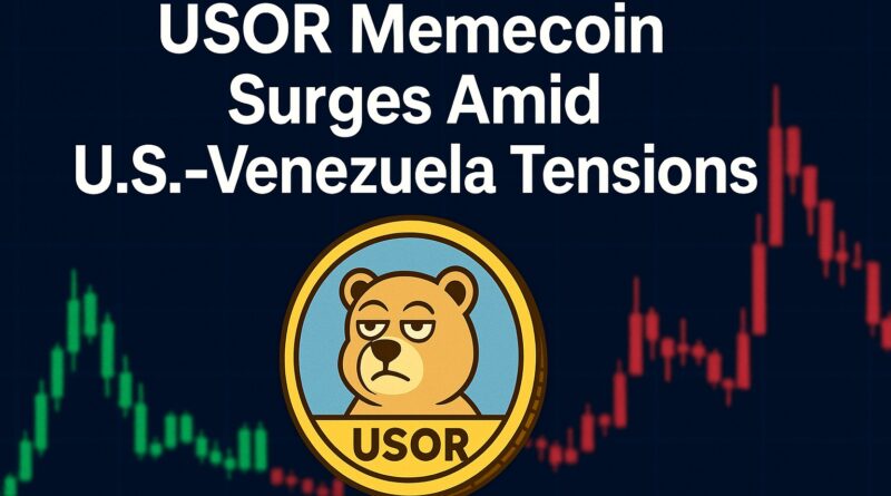 USOR memecoin featured image showing dramatic price surge and crash with candlestick chart and coin illustration