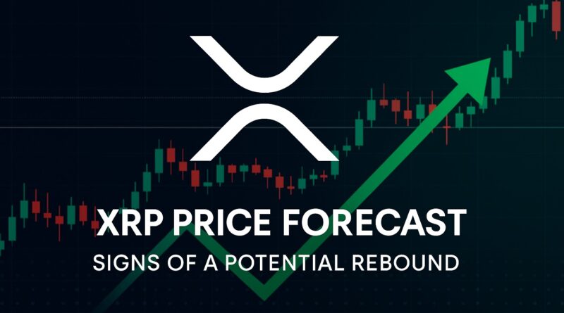 XRP price forecast visual showing signs of a potential rebound with candlestick chart and support/resistance levels