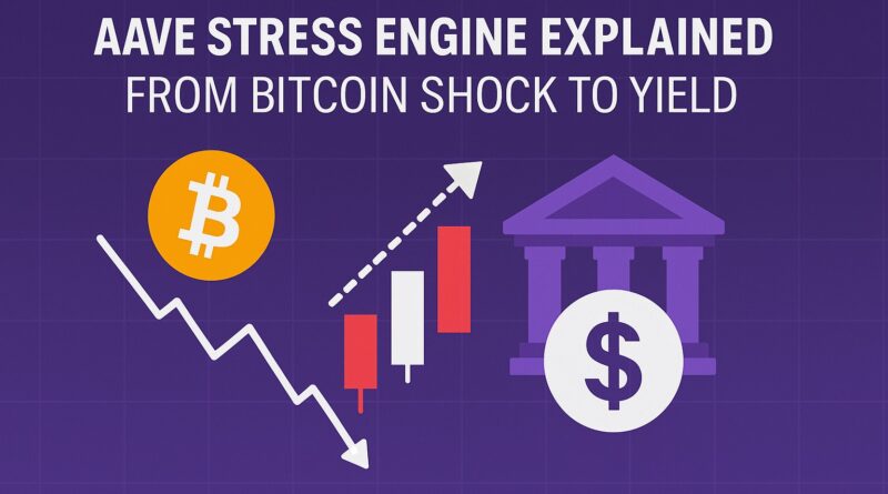 Aave Stress Engine featured image showing Bitcoin volatility transforming into DeFi yield across chains