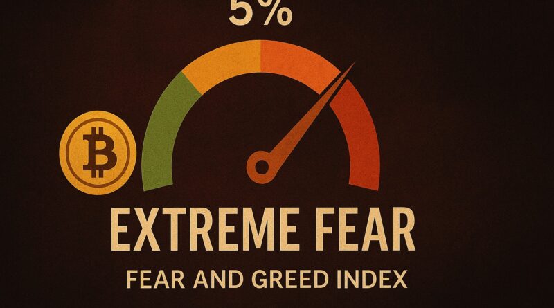 Bitcoin Fear Levels hit extreme fear with gauge and volatility symbols