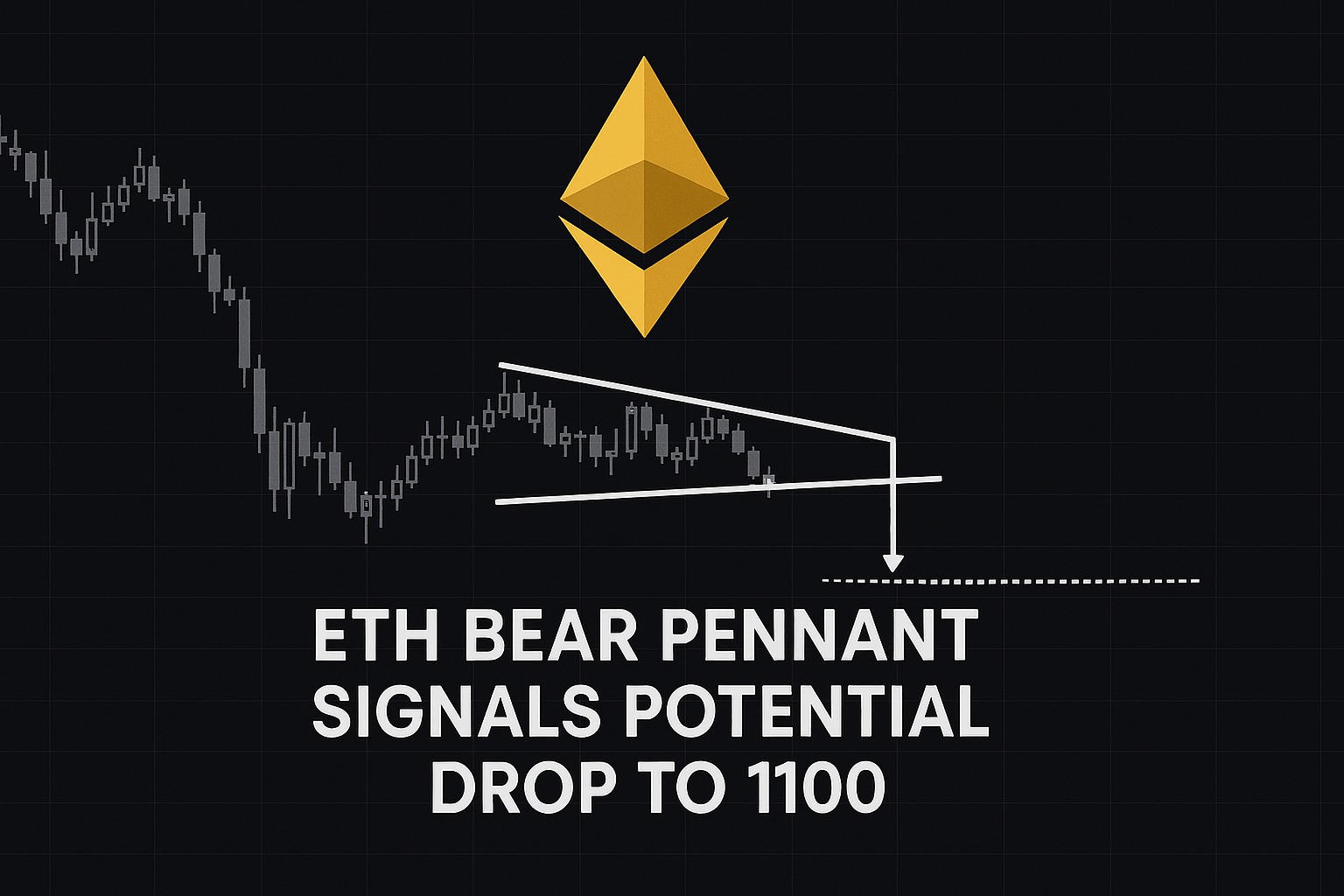 ETH Bear Pennant Signals Potential Drop to 1100
