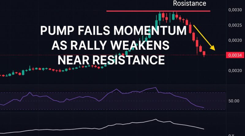 PUMP Fails Momentum as rally weakens near resistance with fading volume