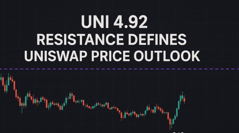 UNI 4.92 resistance defines Uniswap price outlook with candlestick chart