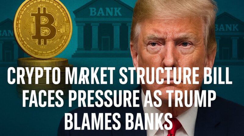 Crypto Market Structure bill faces pressure as Trump blames banks in Senate dispute over stablecoin regulation and yield payments
