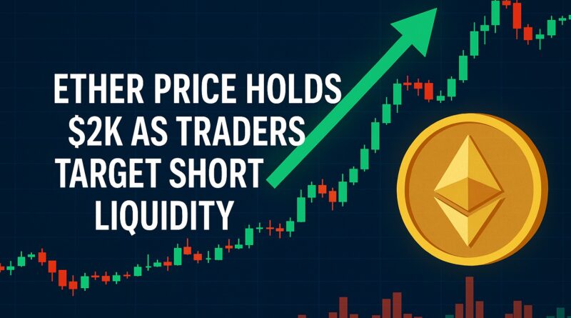 Ether Price holds $2K as traders target short liquidity with rising leverage