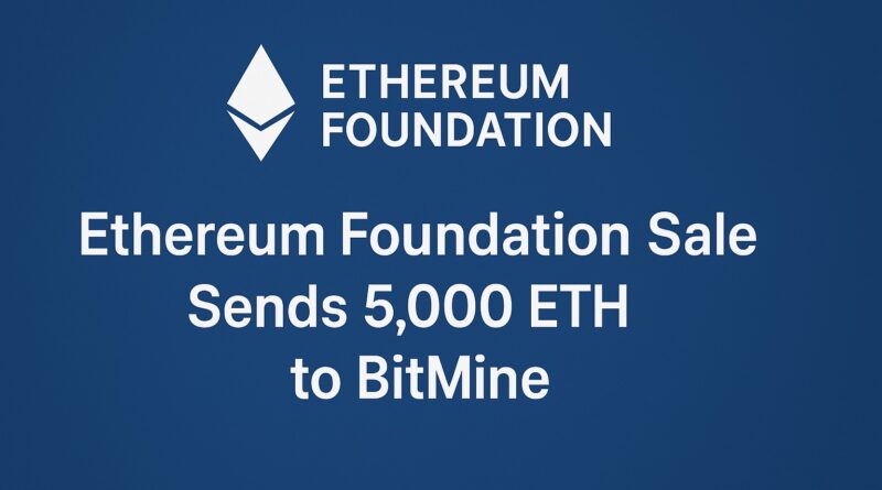 Ethereum Foundation Sale featured image showing headline and logo centered on a deep blue background