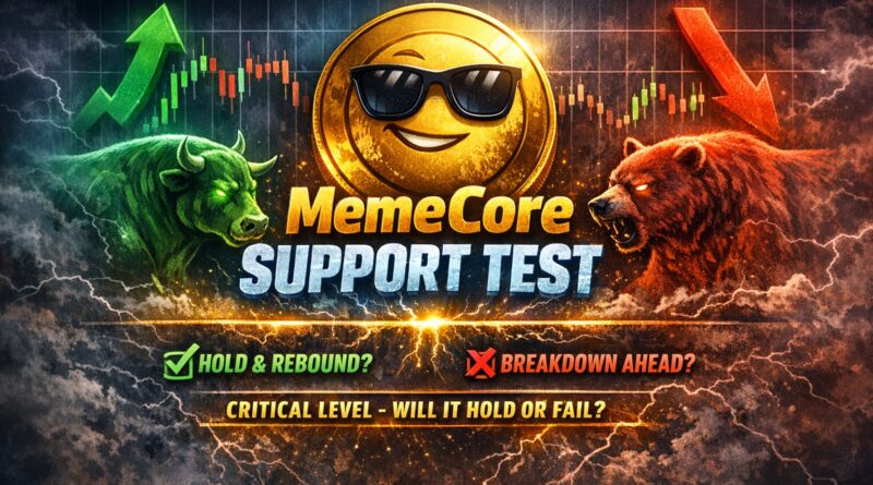 MemeCore support level showing critical zone where buyers defend price amid market rotation and liquidity test