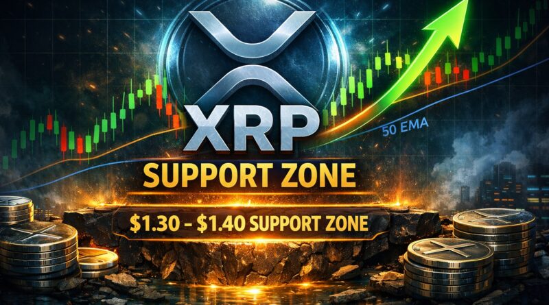 XRP support zone holding near $1.30–$1.40 with ETF inflows supporting rebound setup and long‑term structure.