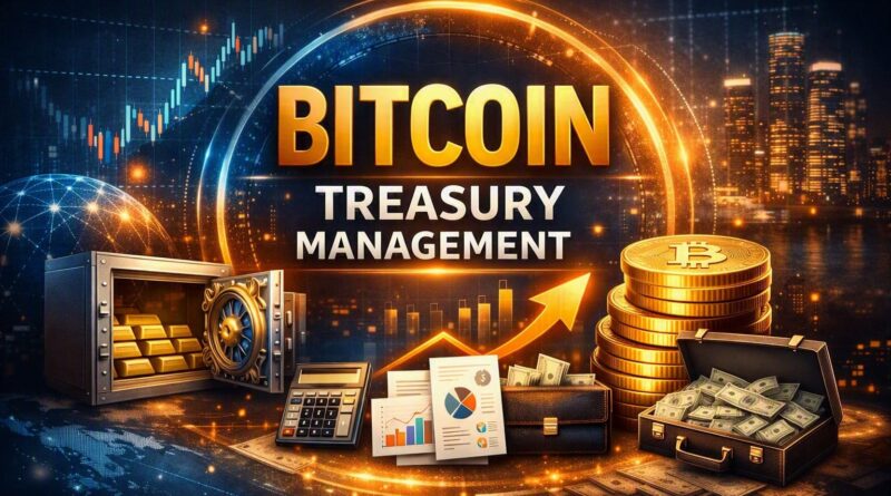 Strategy sells 1690 Bitcoin as part of active treasury management, showing Bitcoin coins, vault, and financial charts in a balanced central layout.